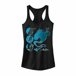 Juniors' Disney's Aladdin Genie & Friends Graphic Tank Indigo