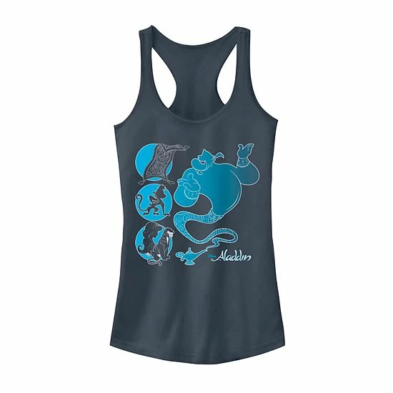 Juniors' Disney's Aladdin Genie & Friends Graphic Tank Indigo Juniors' Disney's Aladdin Genie & Friends Graphic Tank Indigo -Disney Sales Store unnamed file 3490
