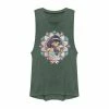 Juniors' Disney's Aladdin Jasmine Floral Watercolor Graphic Muscle Tank Pine Heather -Disney Sales Store unnamed file 3494