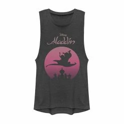 Juniors' Disney's Aladdin Magic Carpet Ride Graphic Muscle Tank Charcoal -Disney Sales Store unnamed file 3499