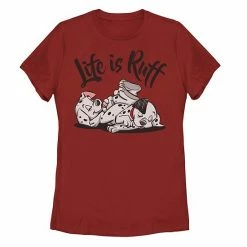 Juniors' Disney 101 Dalmatians Sleeping Puppies Life Is Ruff Graphic Tee