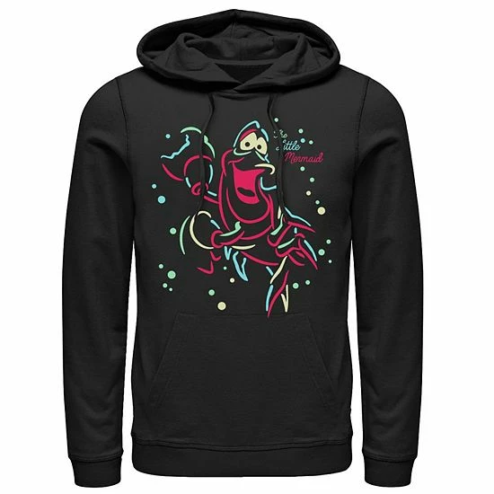 Men's Disney's The Little Mermaid Neon Lights Sebastian Hoodie Men's Disney's The Little Mermaid Neon Lights Sebastian Hoodie -Disney Sales Store unnamed file 3672