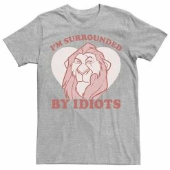 Men's Disney's The Lion King Disney Villains Valentine's Day Scar Surrounded By Idiots Tee