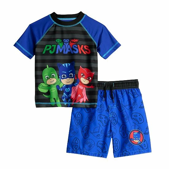 Toddler Boy Disney PJ Masks Rash Guard & Swim Trunks Set 3 Toddler Boy Disney PJ Masks Rash Guard & Swim Trunks Set