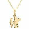 Disney's Mickey Mouse 14k Gold "Love" Pendant Necklace -Disney Sales Store unnamed file 3938