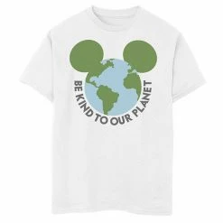 Disney's Mickey Mouse & Friends Boys 8-20 Mickey Be Kind To Our Planet Globe Graphic Tee White -Disney Sales Store unnamed file 4001