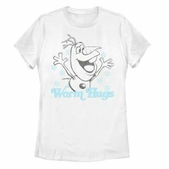 Disney's Frozen Olaf Simple Black Outline Warm Hugs Juniors' Graphic Tee
