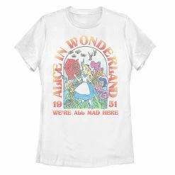 Juniors' Disney Alice In Wonderland Alice We're All Mad Here Graphic Tee