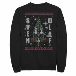 Juniors' Disney's Frozen Sven & Olaf Stitched Ugly Christmas Sweater Fleece