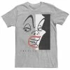 Disney's 101 Dalmations Men's Cruella Devil Head Shot Line Art Graphic Tee -Disney Sales Store unnamed file 4250