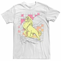 Men's Disney The Lion King Distressed Simba Checkered Tee