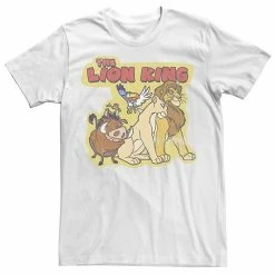 Men's Disney The Lion King Retro Happy Friends Portrait Tee White