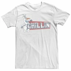 Men's Disney Frozen Olaf Chillin' Red Block Text Tee White -Disney Sales Store unnamed file 4356