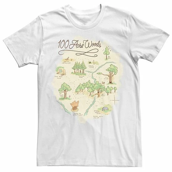 Men's Disney Winnie The Pooh 100 Acre Woods Map Tee Men's Disney Winnie The Pooh 100 Acre Woods Map Tee -Disney Sales Store unnamed file 4378