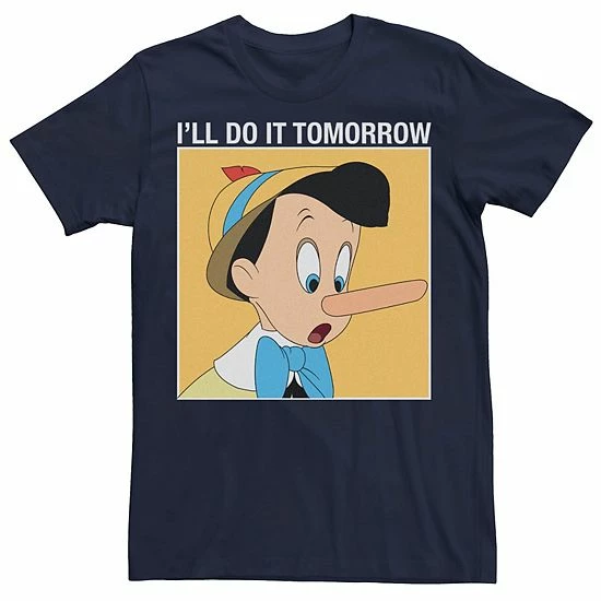 Disney Men's Pinocchio Do It Tomorrow Poster Tee Disney Men's Pinocchio Do It Tomorrow Poster Tee -Disney Sales Store unnamed file 4438