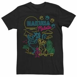 Men's Disney The Lion King Neon Outline Group Shot Tee