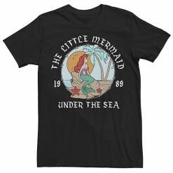 Men's Disney The Little Mermaid Ariel Vintage Circle Portrait Logo Tee