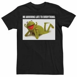 Men's Disney The Muppets Kermit Arriving Late To Everything Meme Tee