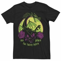 Men's Disney Villains Maleficent Dragon No Place For Fairy Tales Tee Black