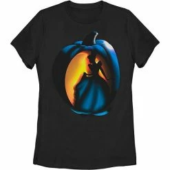 Juniors' Disney's Cinderella Pumpkin Carve Glow Graphic Tee
