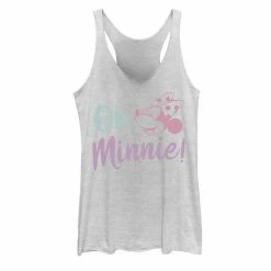 Juniors' Disney Mickey And Friends Oh Minnie Simple Text Racerback Graphic Tank Top