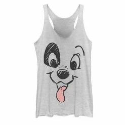 Juniors' Disney 101 Dalmatians Patch Puppy Tongue Out Face Graphic Tank