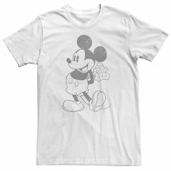 Big & Tall Disney Mickey Mouse Holding Flowers Vintage Portrait Tee