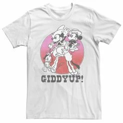 Big & Tall Disney Mickey And Minnie Giddyup Circle Portrait Tee