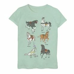 Girls 7-16 Disney Princesses Horses Graphic Tee Mint -Disney Sales Store unnamed file 483