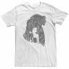 Big & Tall Disney Beauty & The Beast Silhouette Grayscale & Blossoms Tee