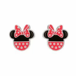 Disney's Minnie Mouse Sterling Silver Enameled Polka Dot Head Silhouette Stud Earrings -Disney Sales Store unnamed file 492