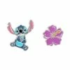 Disney's Lilo & Stitch Sterling Silver Enamel Stitch & Hibiscus Mismatched Stud Earrings -Disney Sales Store unnamed file 493