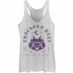 Juniors' Disney Hocus Pocus Thackery Binx Purple Hue Stamp Tank Top
