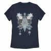 Juniors' Disney's Frozen Elsa Anna Snowflake Geometric Portrait Crew Tee -Disney Sales Store unnamed file 4986