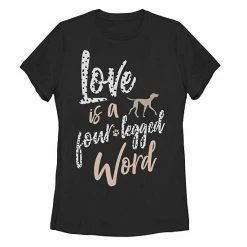 Juniors' Disney 101 Dalmatians Love Is A Four Legged Word Graphic Tee