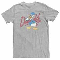 Big & Tall Disney Donald Duck Red Cursive Text Logo Portrait Tee