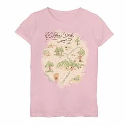 Disney's Winnie The Pooh Girls 7-16 100 Acre Woods Map Graphic Tee Green Apple -Disney Sales Store unnamed file 5236