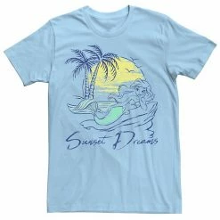 Men's Disney Princess Ariel Sunset Dreams Sketch Tee Light Blue