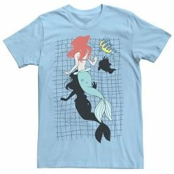 Men's Disney The Little Mermaid Ariel And Flounder Swimming Portrait Tee