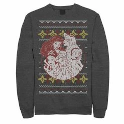 Men's Disney's Princess Circle Group Shot Ugly Christmas Fleece Kelly