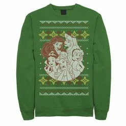 Men's Disney's Princess Circle Group Shot Ugly Christmas Fleece Kelly -Disney Sales Store unnamed file 5252
