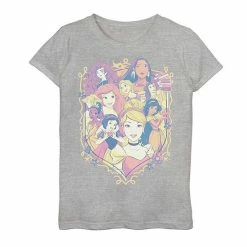 Girls 7-16 Disney Princess Pastel Group Shield Logo Graphic Tee Black -Disney Sales Store unnamed file 5281