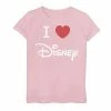 Disney Girls 7-16 I Love Disney Heart Logo Graphic Tee Pink -Disney Sales Store unnamed file 5292