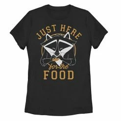 Juniors' Disney's Pocahontas Meeko "Just Here For The Food" Graphic Tee