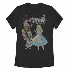 Juniors' Disney Alice In Wonderland Group Surrounds Alice Graphic Tee
