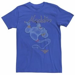 Men's Disney Aladdin Distressed Genie Floating Tee Royal