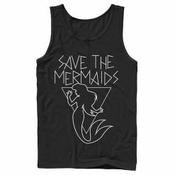 Men's Disney's The Little Mermaid Save The Mermaids Line Art Tank