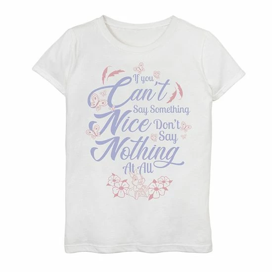 Disney's Bambi Girls 7-16 If You Can't Say Something Nice Quote Graphic Tee White Disney's Bambi Girls 7-16 If You Can't Say Something Nice Quote Graphic Tee White -Disney Sales Store unnamed file 5362