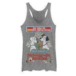 Juniors' Disney 101 Dalmatians Movie Promotion Graphic Tank Gray Heather -Disney Sales Store unnamed file 5364