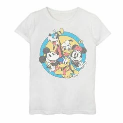 Disney's Mickey Mouse & Friends Girls 7-16 Retro Group Shot Graphic Tee White -Disney Sales Store unnamed file 5411